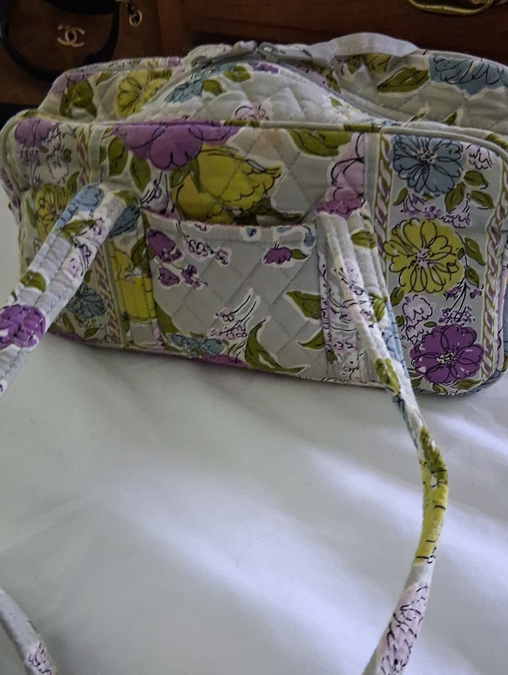Vera Bradley Quilted Floral Tote Bag in Lavender & Green - Women Bags